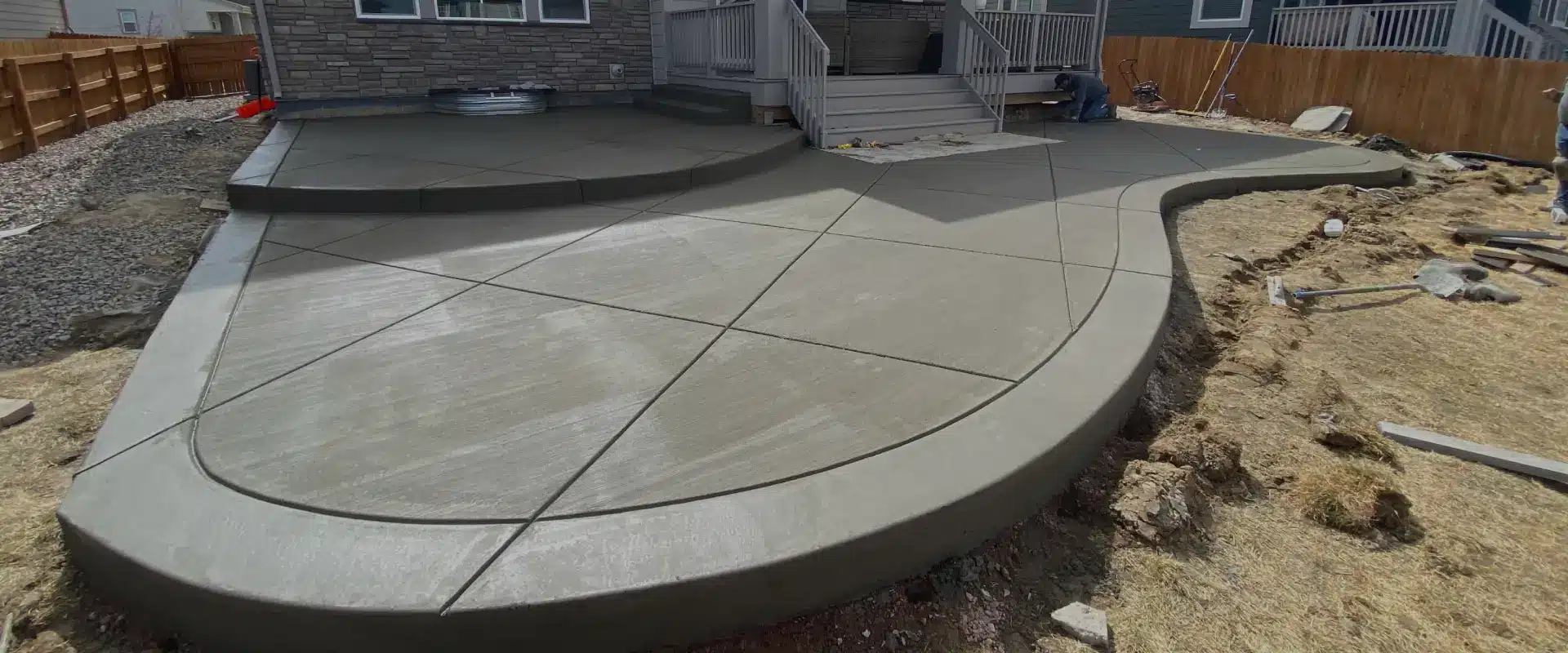Concrete Patio by Blackpine Hardscapes