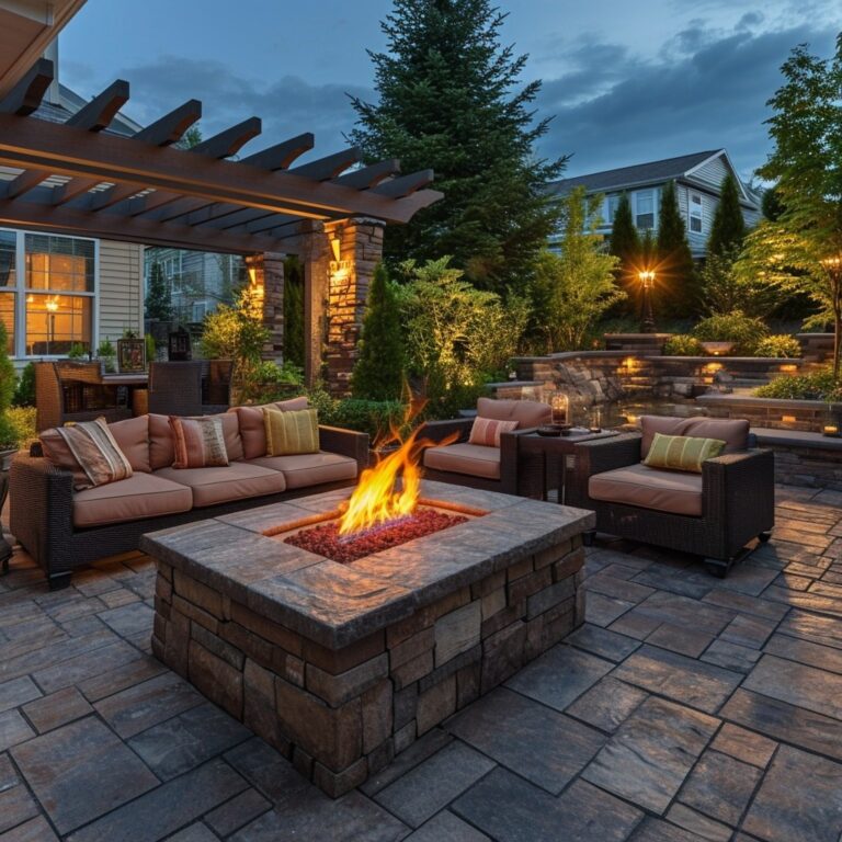 outdoor firepit installation