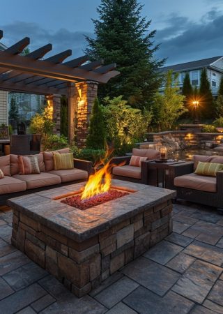 outdoor firepit installation